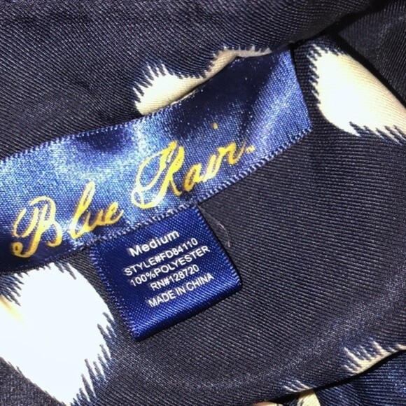 Blue Rain size medium navy blue heart print tunic top - Picture 4 of 5